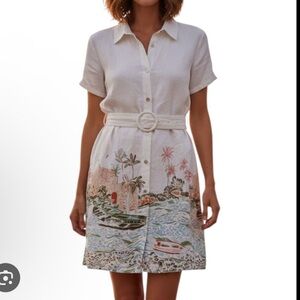 Cynthia Rowley Linen Button-Up Shirt Dress